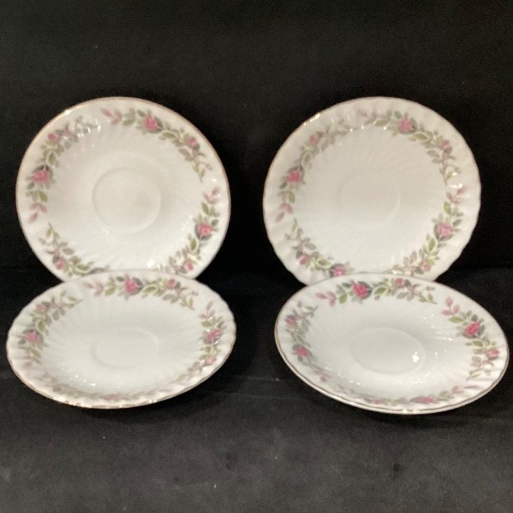 Creative Fine China Regency Rose Japan Saucer Set of 4
